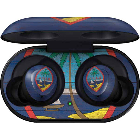 Guam Flag Dark Wood Galaxy Buds Skin